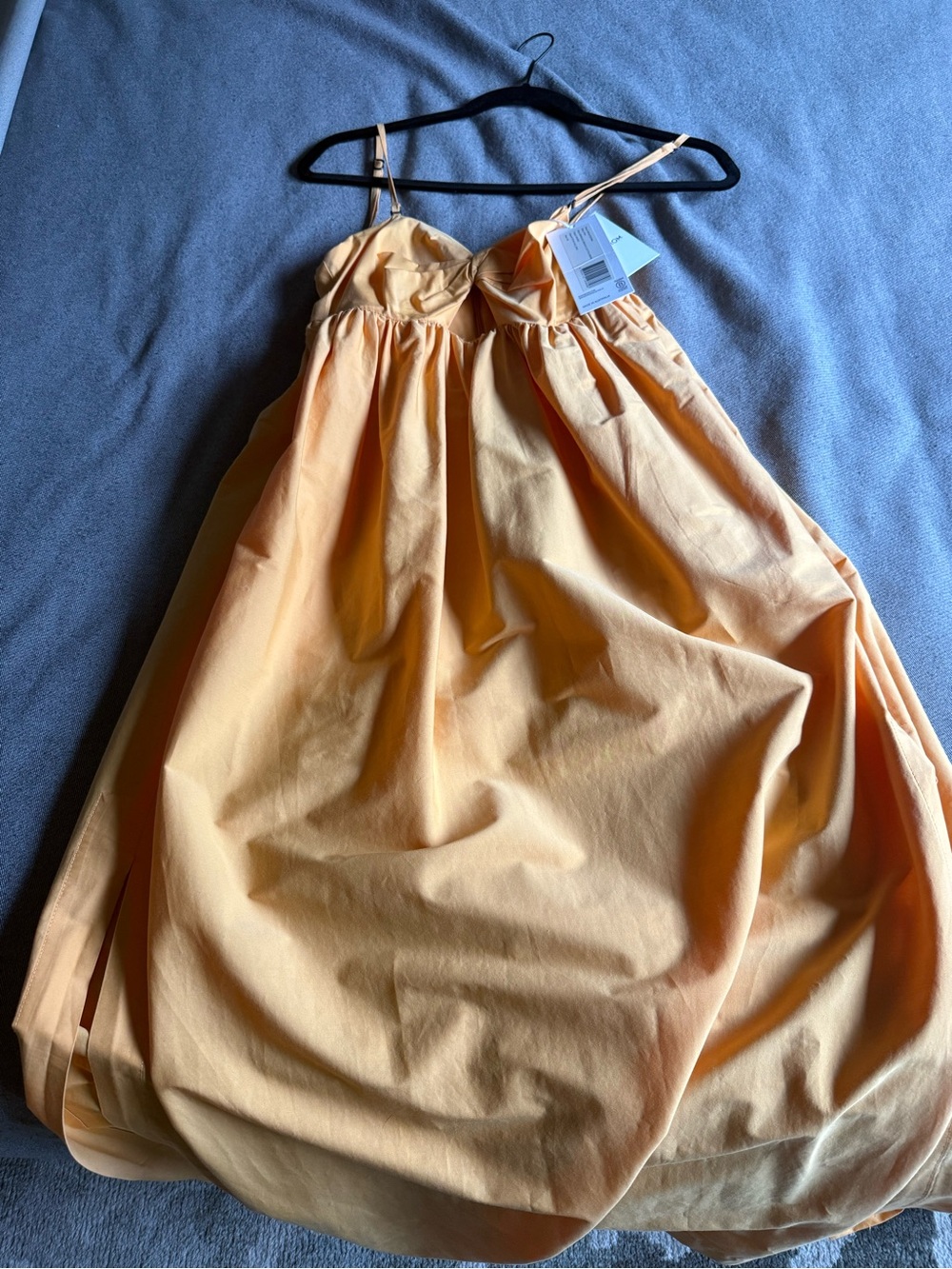 BONDI BORN Peach Spaghetti-Strap Midi Dress